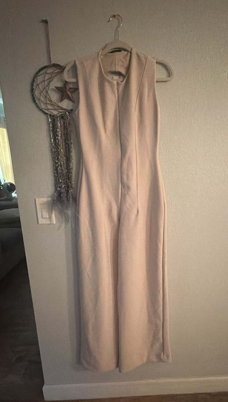 Zara Dusty Pink Sleeveless Jumpsuit with Back Cutout Size 10L tall